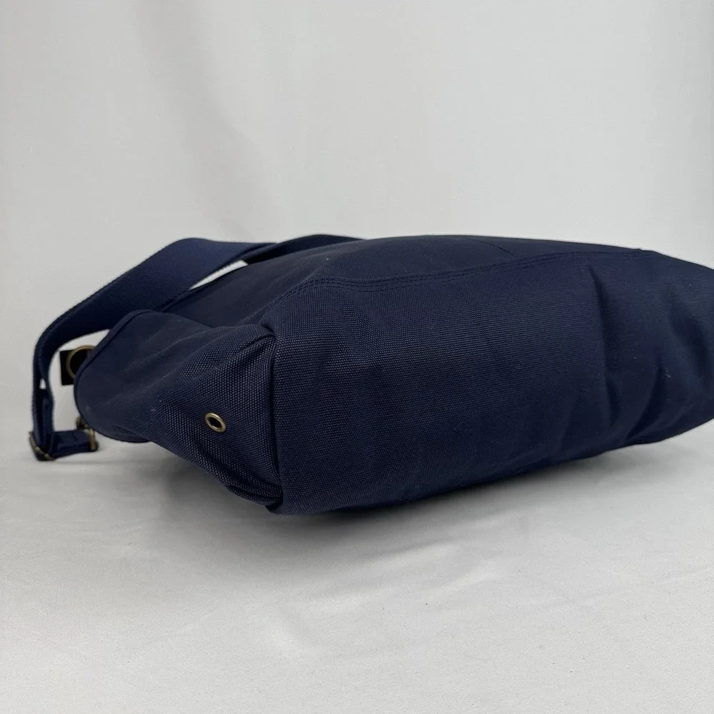 L.L.Bean Stonington Daily Commuter Travel Work Bag Navy Blue Canvas 17